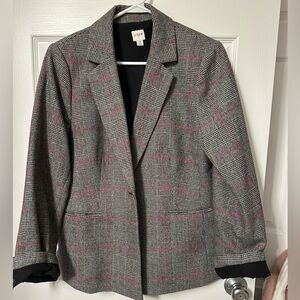 Plaid Wool Blazer